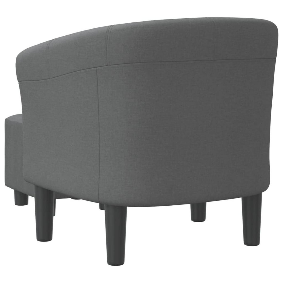 CLUBSESSEL Atmungsaktives Material 70/56/68 cm Grau Stoff - Grau, Textil (56/68/70cm) - vidaXL