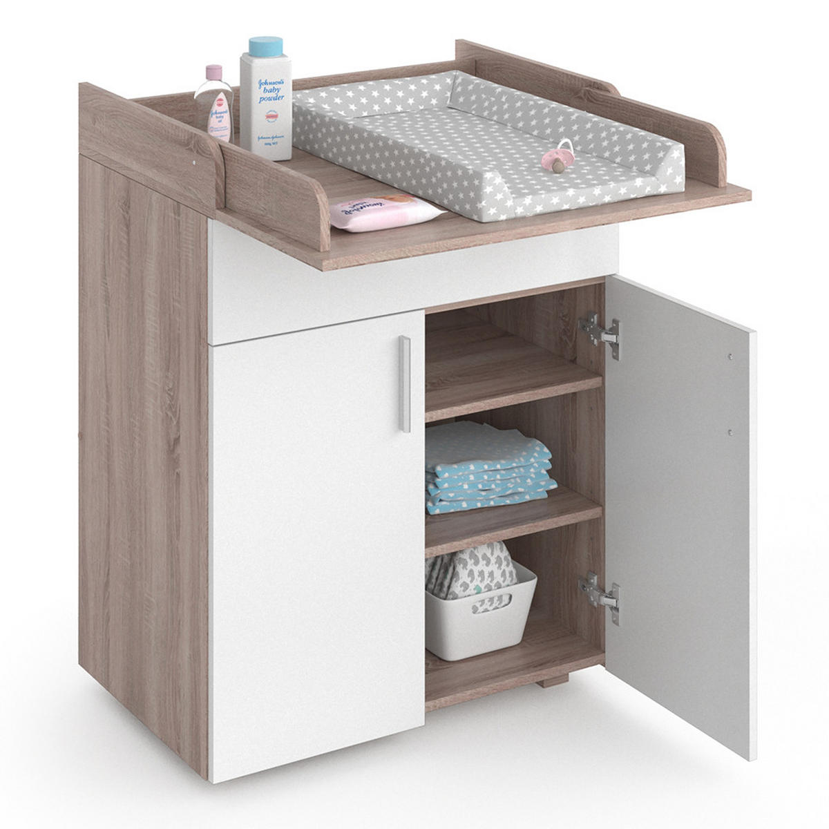 PREBAĽOVACÍ PULT Lena Biela/Sonoma - biela/dub sonoma, kompozitné drevo (75/100/50cm) - Vicco