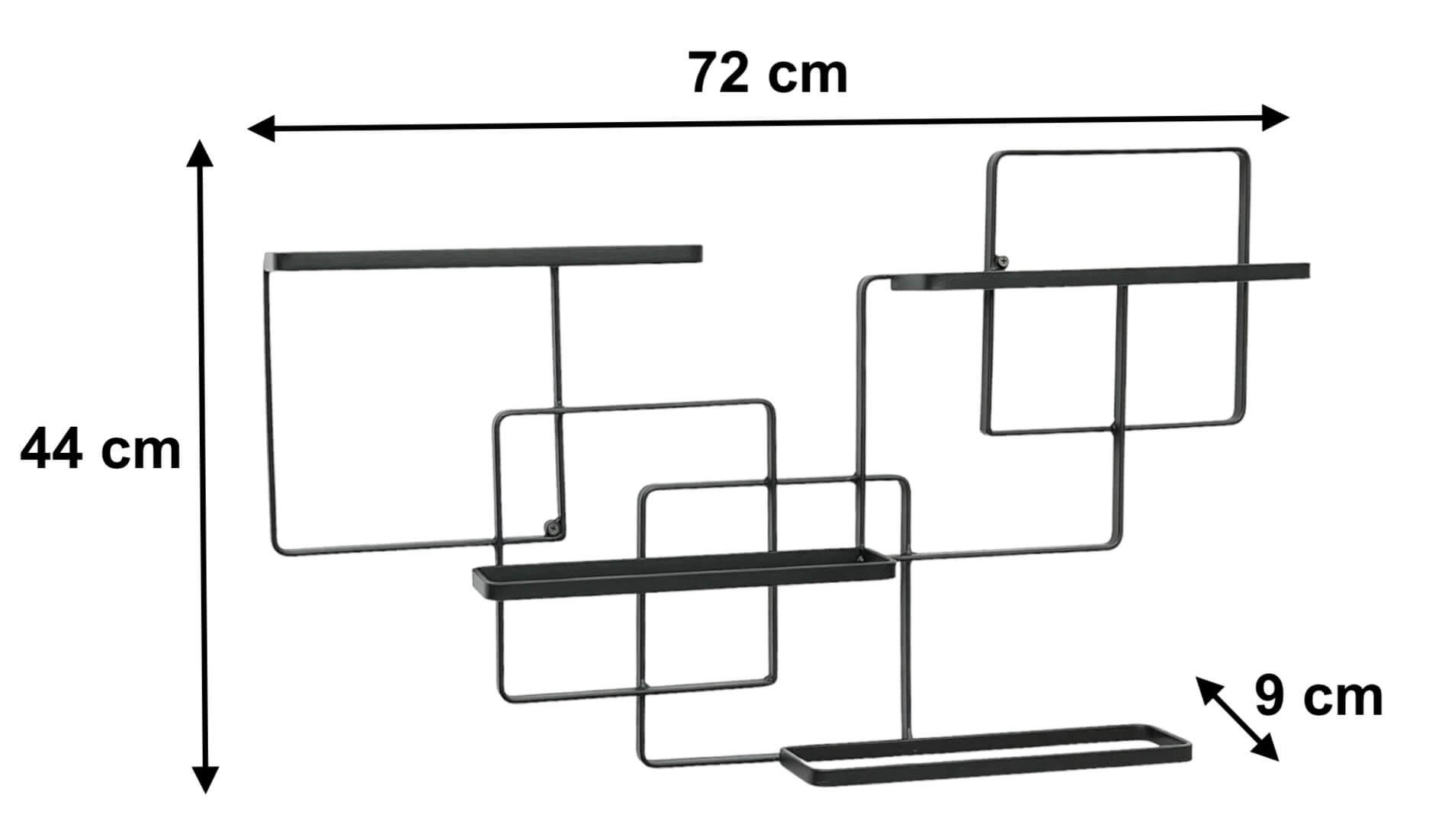 WEINREGAL für 4 Flaschen Wand Metall Schwarz Wine Line - Schwarz, Metall (72/44/9cm) - DanDiBo