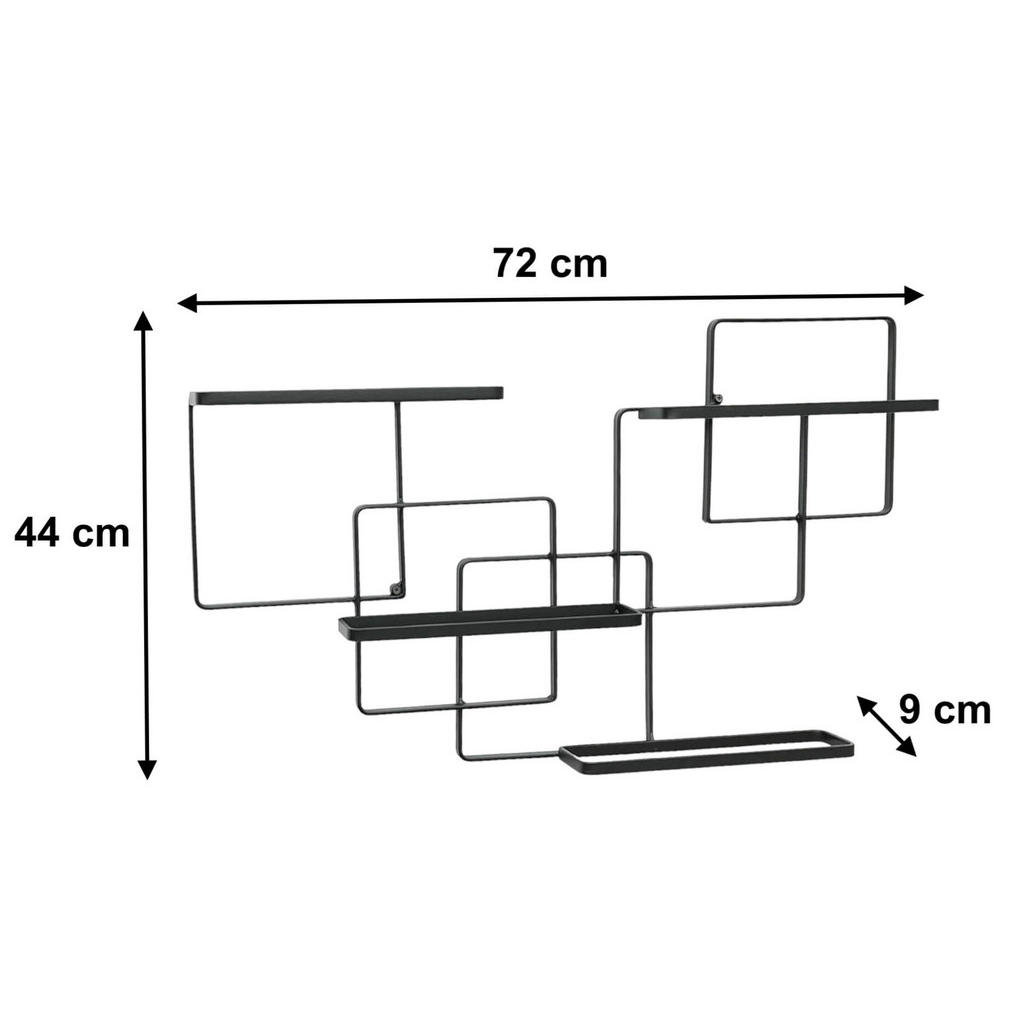 Thumbnail - DanDiBo Weinregal, Schwarz, Metall, 72x44x9 cm, Wohnzimmer, Regale, Weinregale