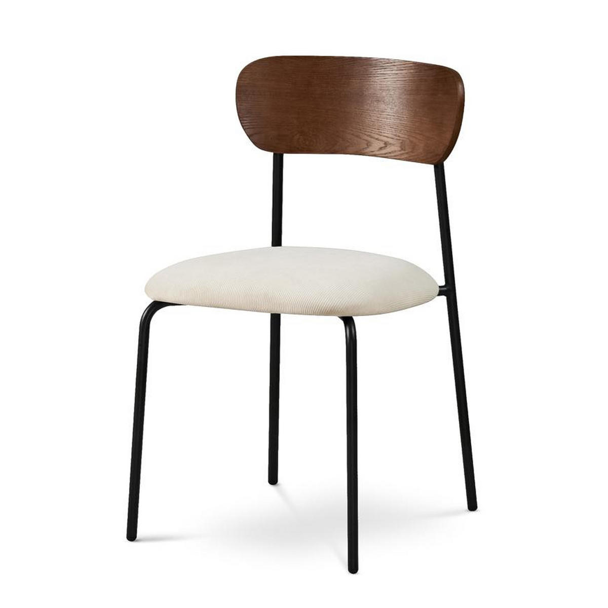 STÜLE 2er-Set Olivia skandinavische aus beigem Cord - Beige/Schwarz, Textil/Metall (46/81/50.5cm) - Sicaan