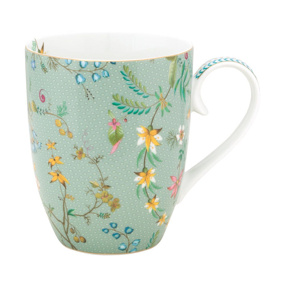 BECHER 2er-Set Large jolie blumen blau 350 ml - Hellblau, Keramik (0.35L) - Pip Studio