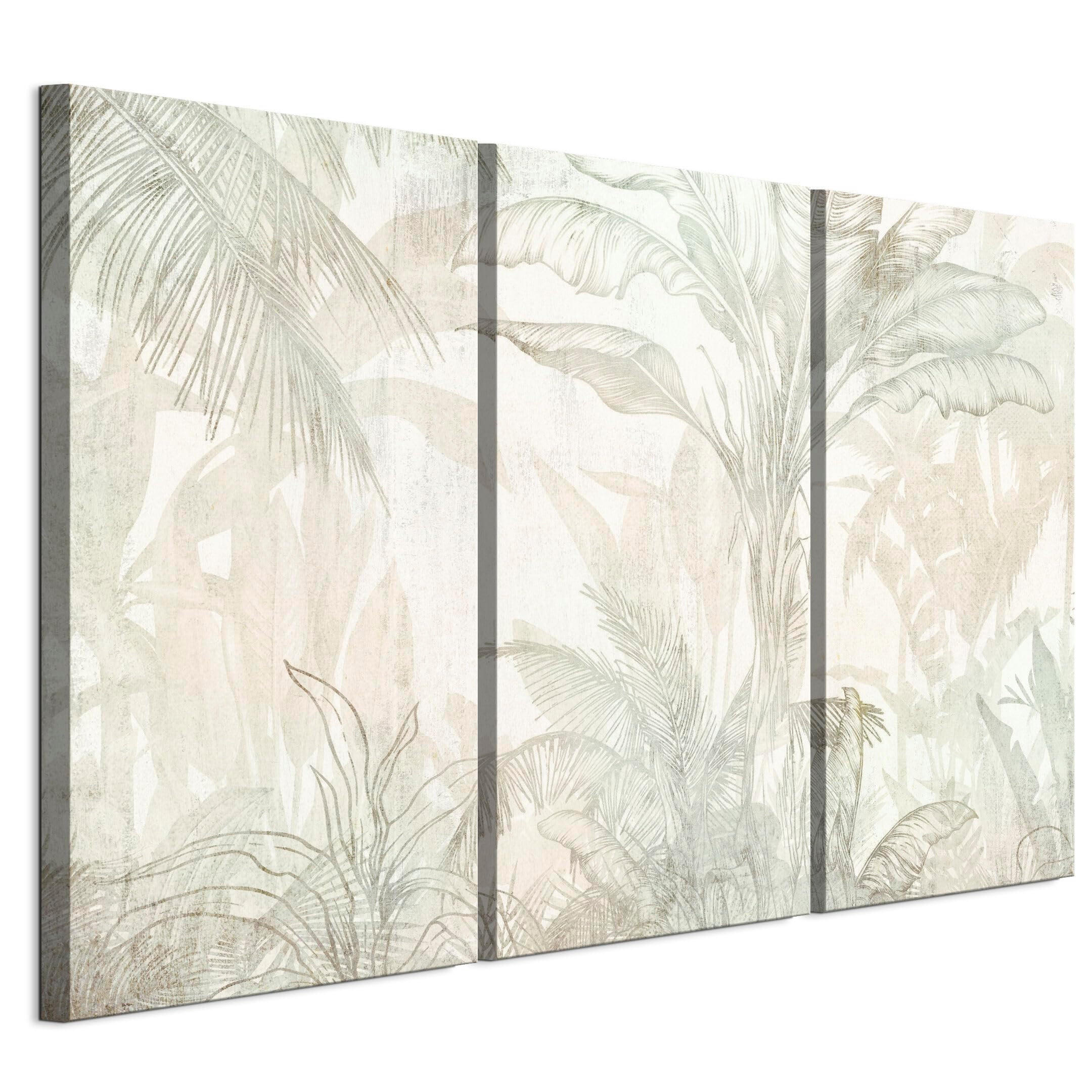 LEINWANDBILD Blätter 9 3-tlg. 90x60 cm - Multicolor, Holz (90/60cm) - LUMASOUL