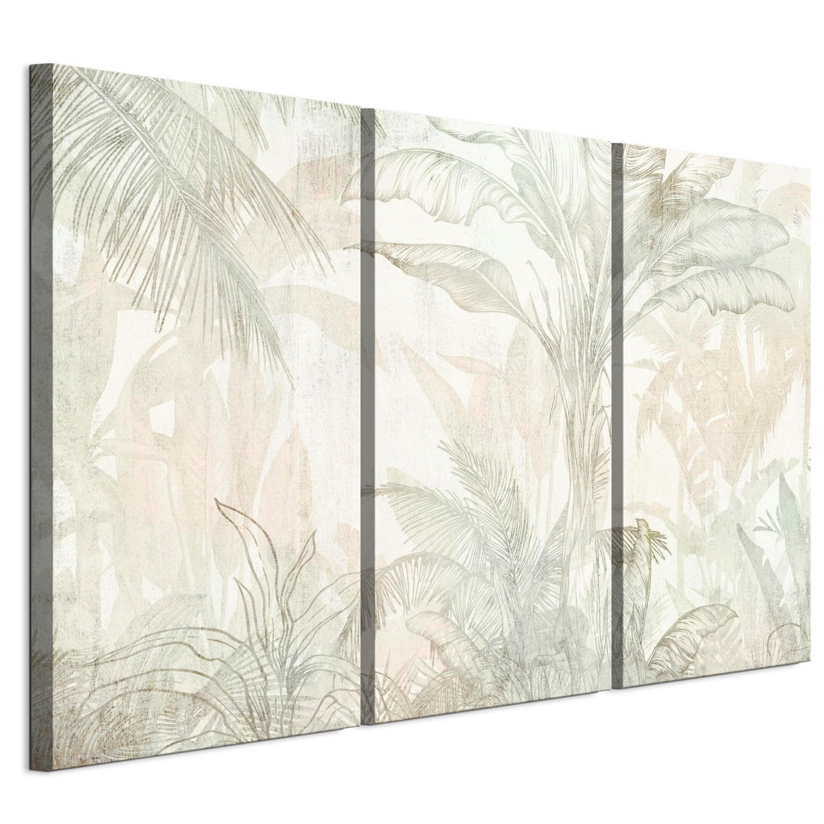 LEINWANDBILD Blätter 9 3-tlg. 90x60 cm - Multicolor, Holz (90/60cm) - LUMASOUL