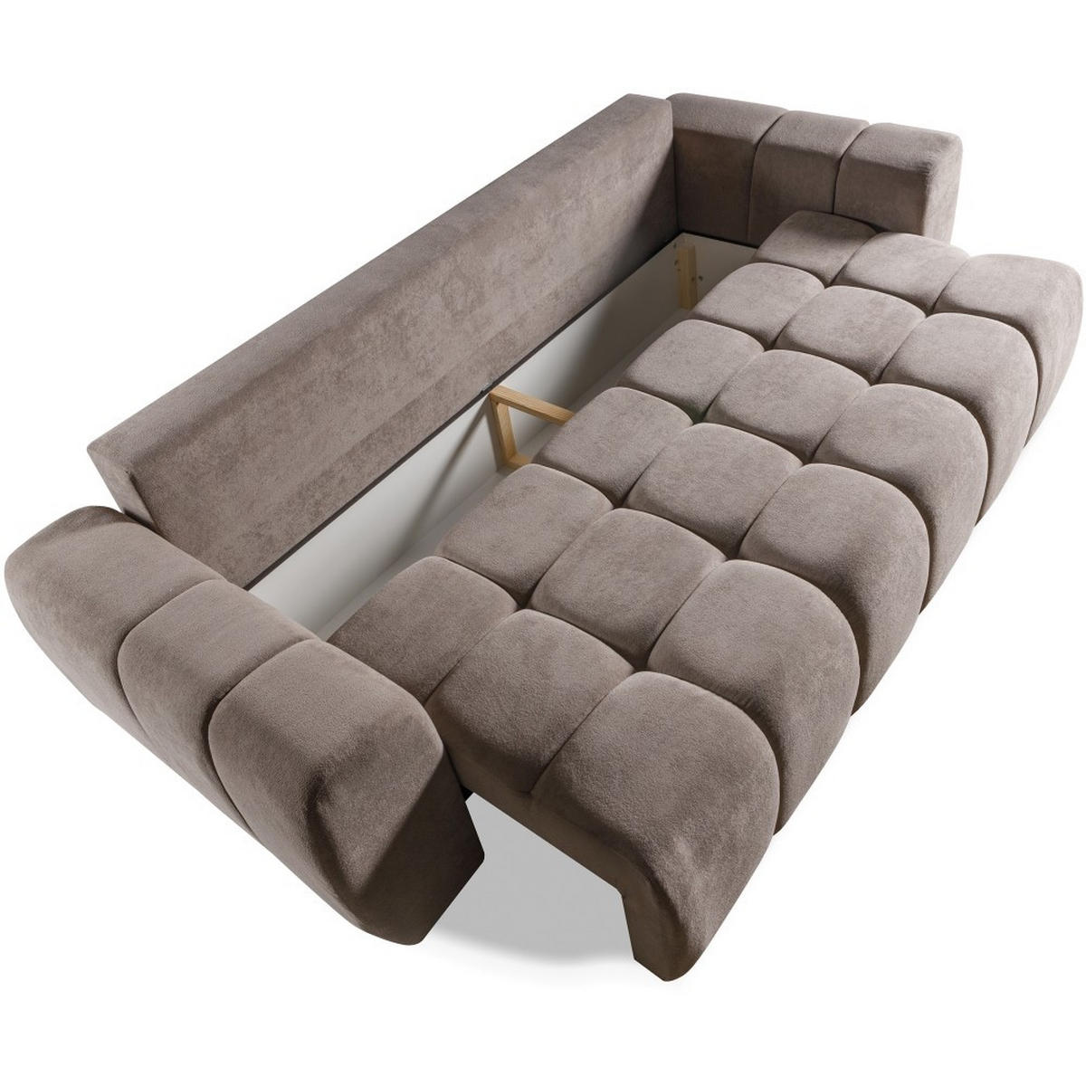 SCHLAFSOFA 3-Sitzer Favi mit Schlaffunktion, Braun - Braun, Textil (263/93/105cm) - Beautysofa