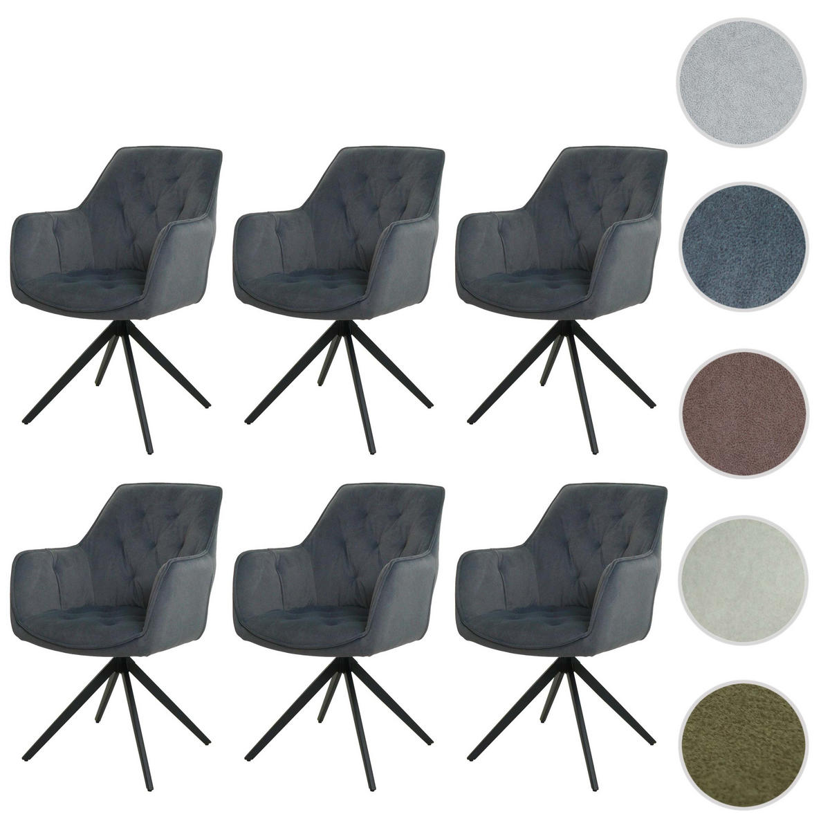 ESSZIMMERSTUHL Schwarz 6er-Set - Schwarz, Textil (55/87/60cm) - Jamb