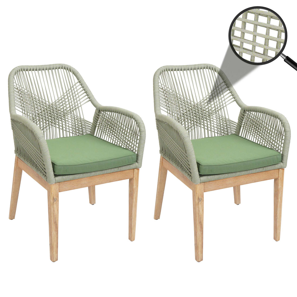 GARTENSTUHL H56B Grün, Grün - Grün, Holz (58/85/59cm) - MCW