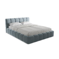 POLSTERBETT mit Bettkasten und Lattenrost 180x228 Blau - Blau/Schwarz, Kunststoff/Textil (160/200cm) - Makamii