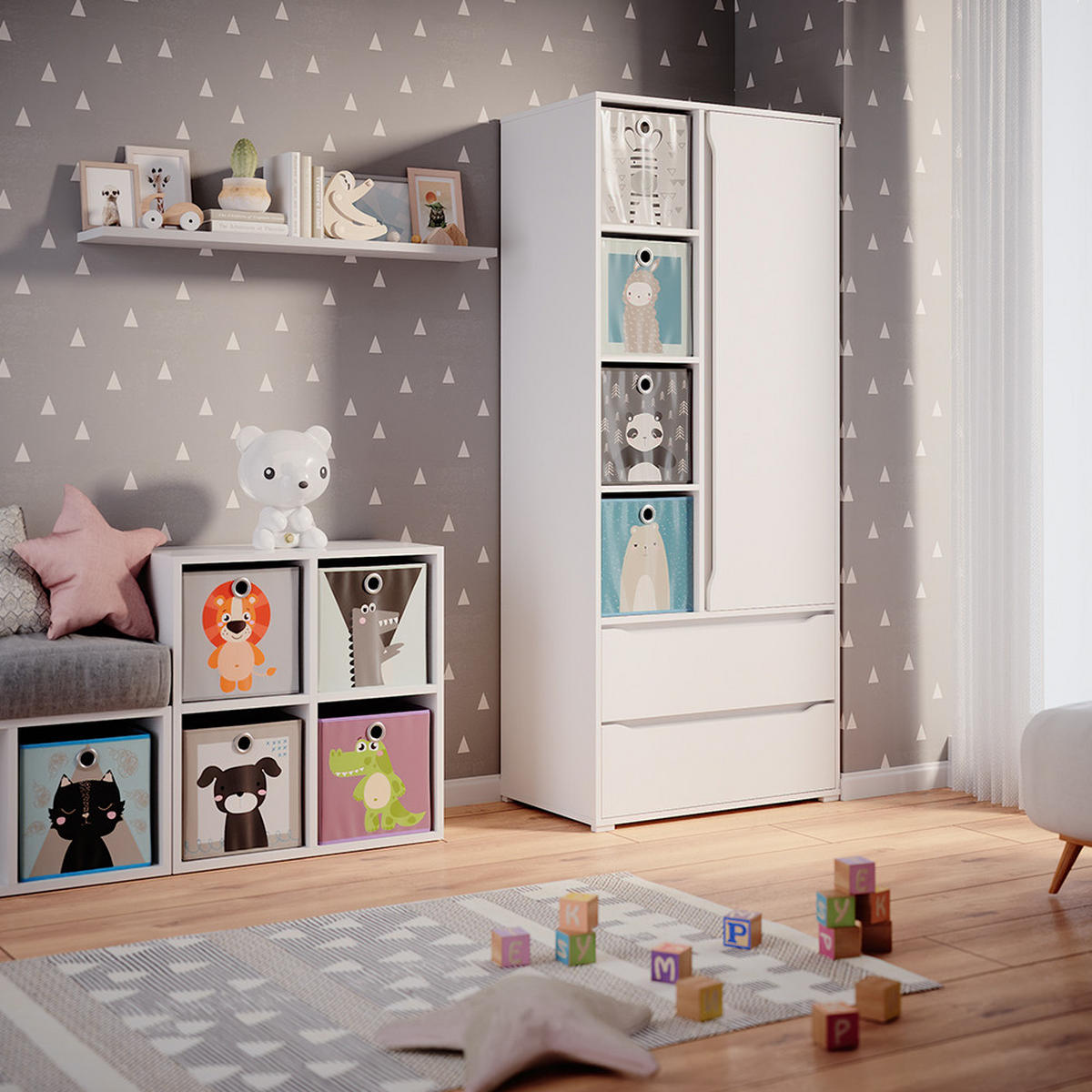 KLEIDERSCHRANK Ruben Weiß 80 x 189.9 cm - bílá, kompozitní dřevo (80/190/48cm) - Vicco