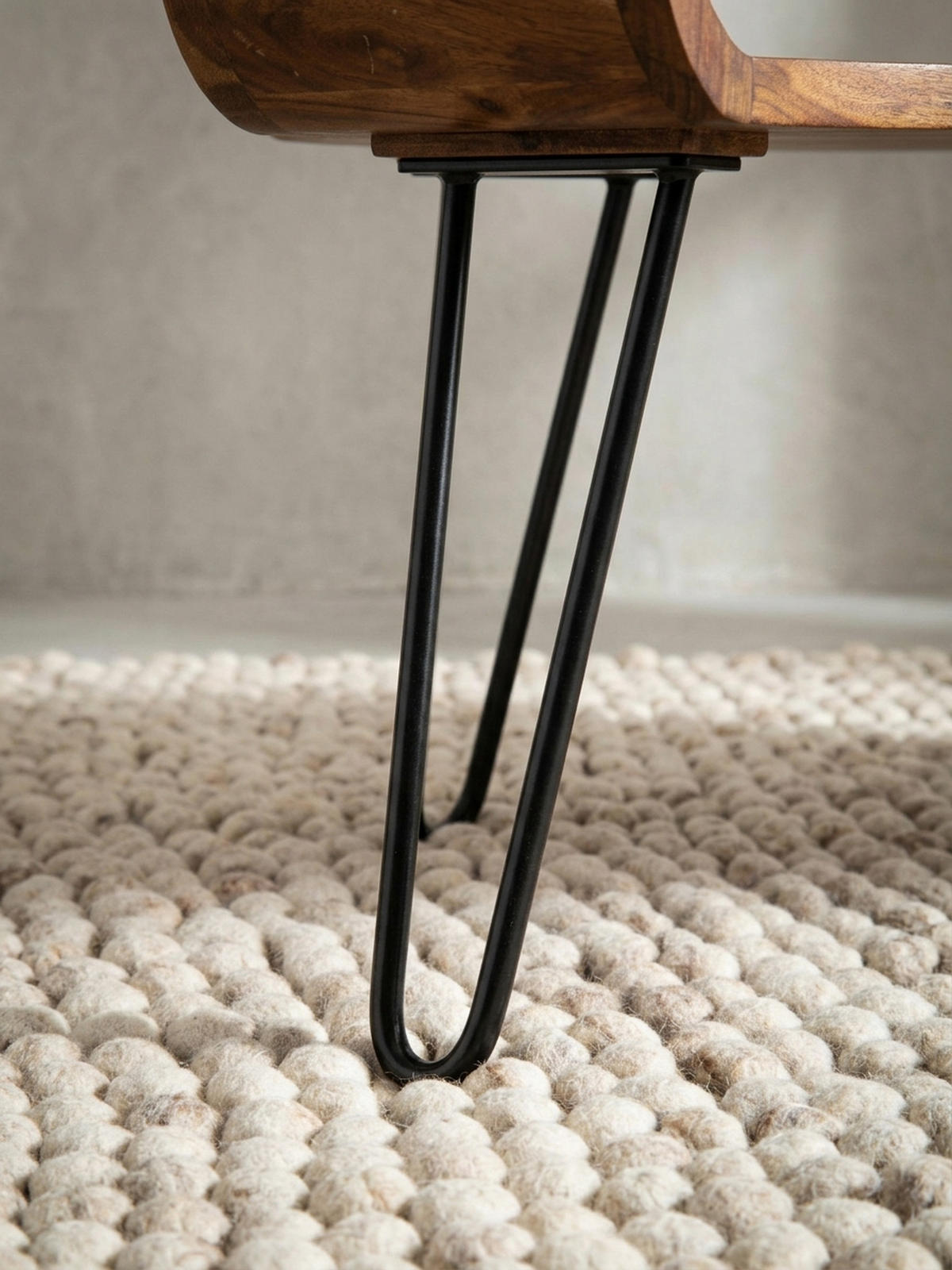 COUCHTISCH Rechteckig in Massivholz und Metall 100x60x47cm mit Stauraum und Haarnadelbeinen - Schwarz/Braun, Holz/Metall (60/100/47cm) - KADIMA DESIGN