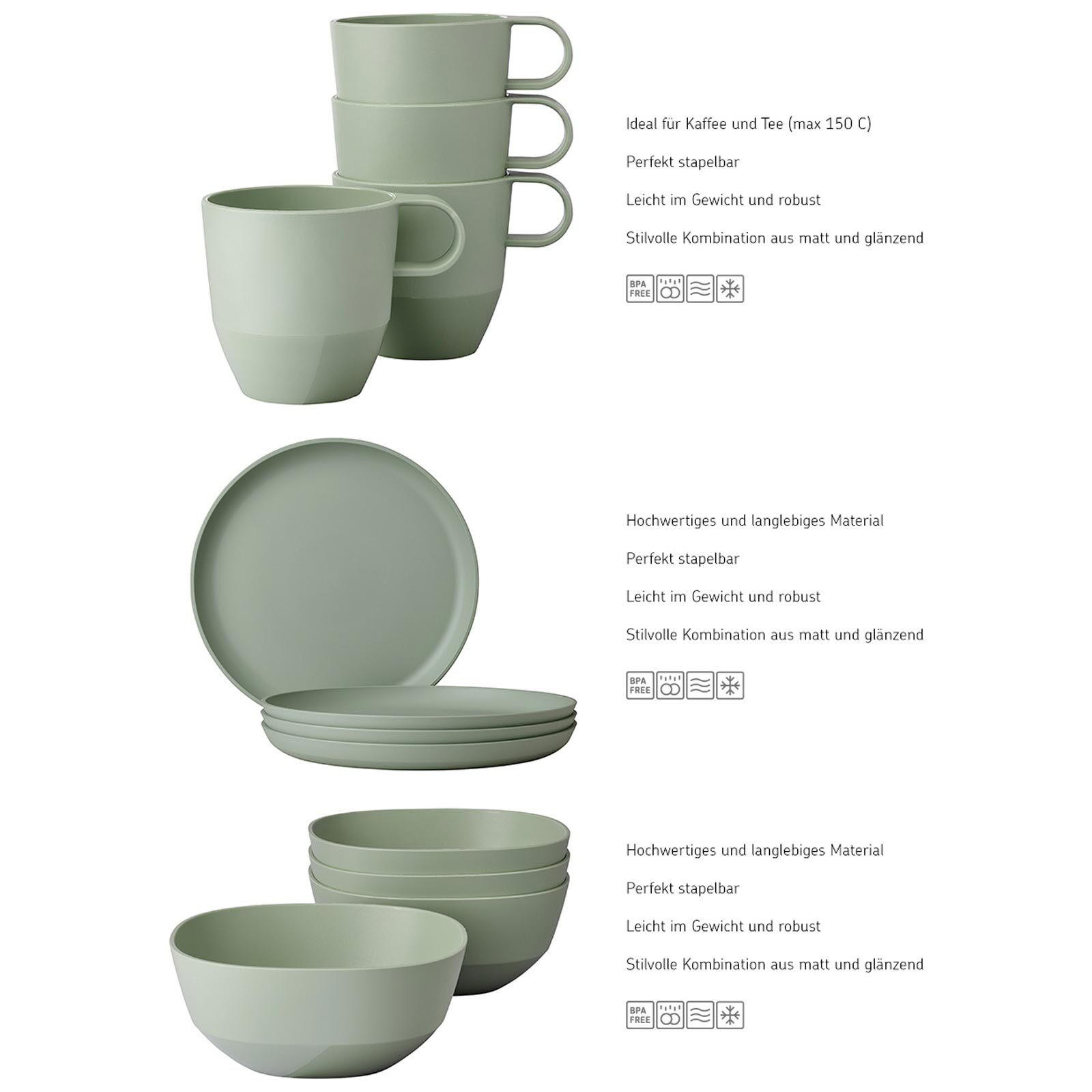 FRÜHSTÜCKS-SET Silueta Nordic White 12er Set - Weiß, Kunststoff (1/1/1cm) - Mepal