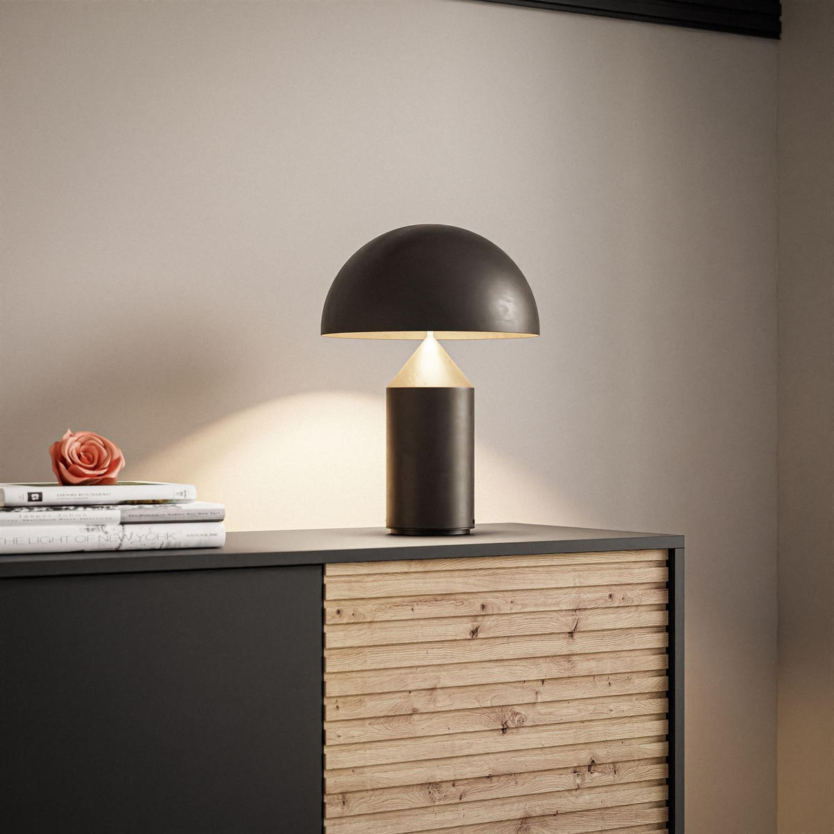 KOMMODE CONE KD104 - Eichefarben/Schwarz, Holzwerkstoff (104/125/39cm) - Lookway