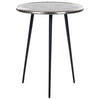 BEISTELLTISCH silber/schwarz rund 43 cm Telfer - Silberfarben/Schwarz, Metall (43/43/55cm) - Beliani