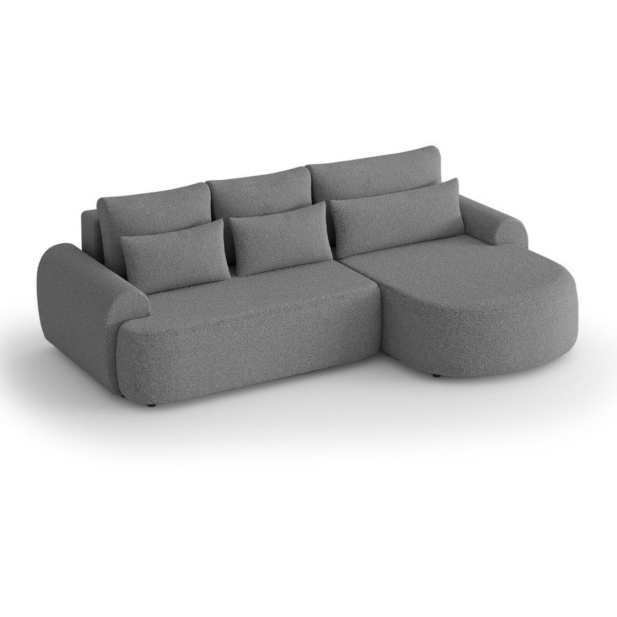 ECKSCHLAFSOFA Olivio L Grau, rechts - Schwarz/Grau, Kunststoff/Textil (266/170cm) - Beautysofa