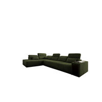ECKSOFA L-Form Mindy XI Mit Schlaffunktion Und Verstellbarer Rückenlehne Stoff Verita Dunkelgrün Links - Dunkelgrün, Holz/Textil (230/350cm) - Kaiser Möbel