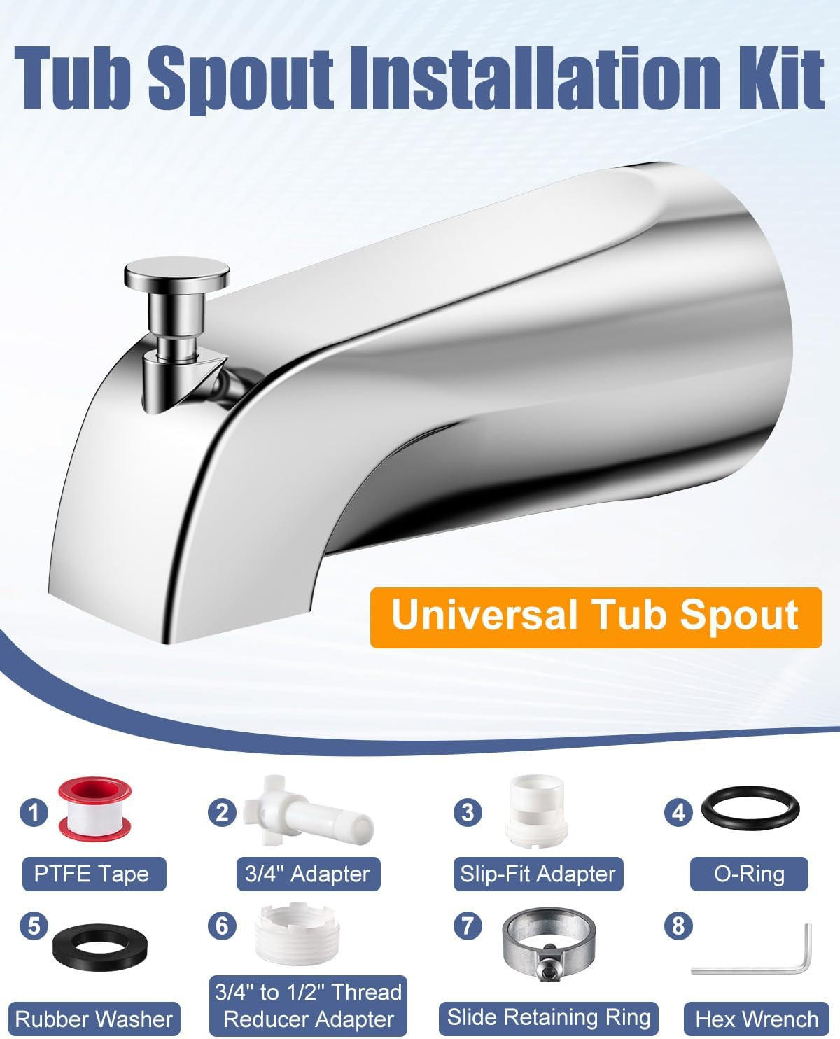 BADEWANNENARMATUR – galvanisierte Oberfläche - Silberfarben, Metall (15/7/8cm)