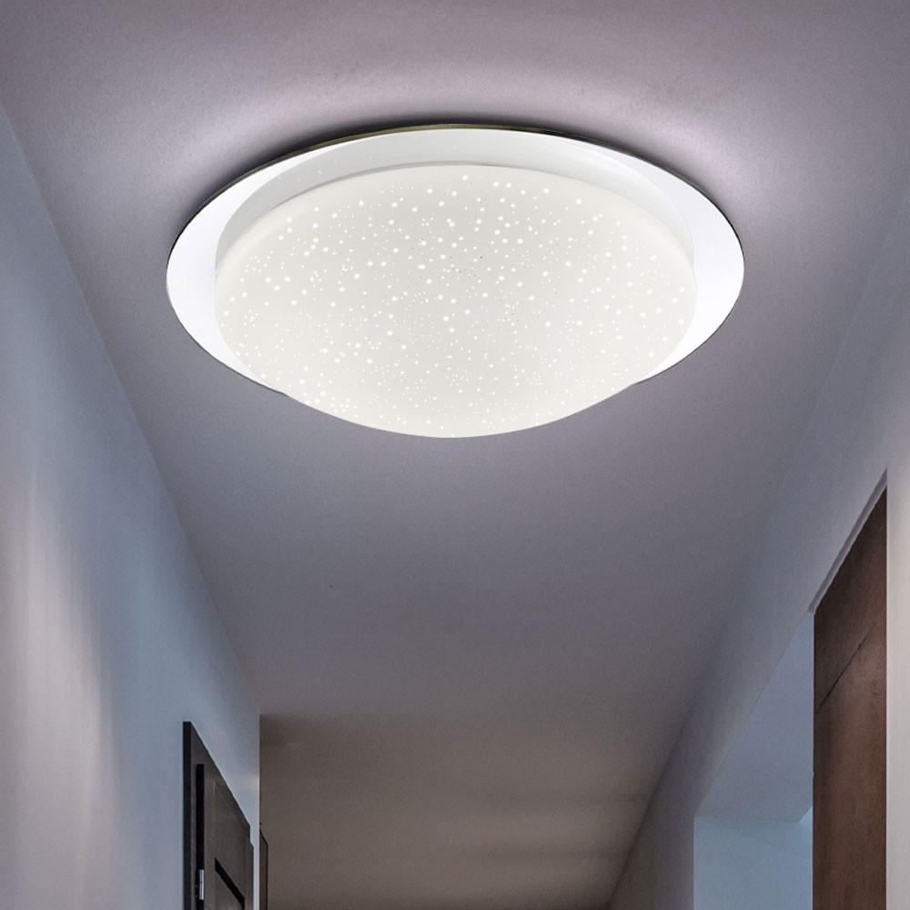 LED DECKENLEUCHTE Stahl Weiß Kunststoff Rund - Weiß, Metall (30/30/9.5cm)