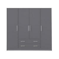 KLEIDERSCHRANK SAM SR1 200 / 190 / 56 cm 4-türig Anthrazit - Anthrazit, Holzwerkstoff (200/190/56cm) - Deine Möbel 24