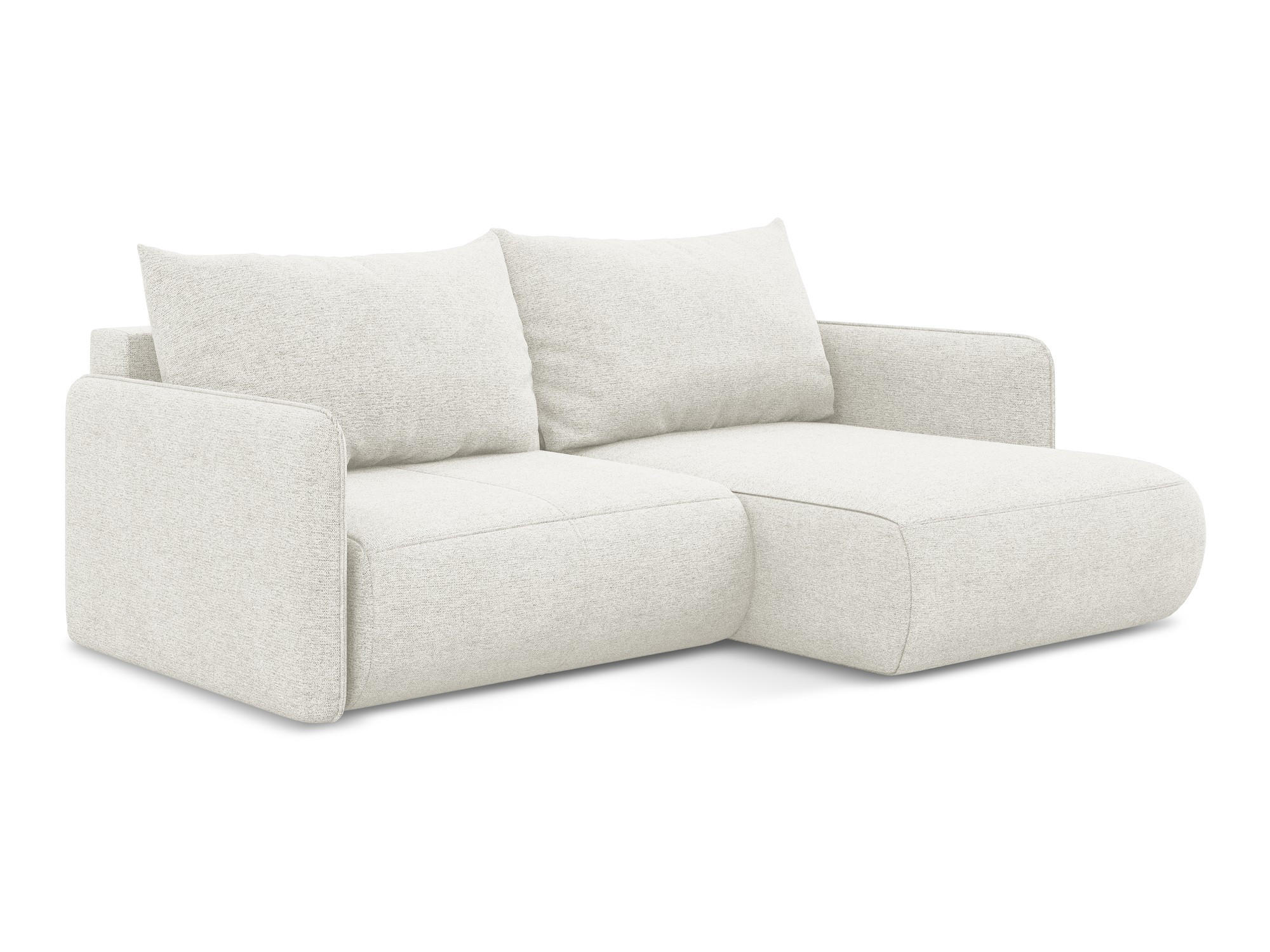 ECKSOFA mit Schlaffunktion Chenille Stoff Weiß - Schwarz/Weiß, Kunststoff/Textil (207/148cm) - Makamii