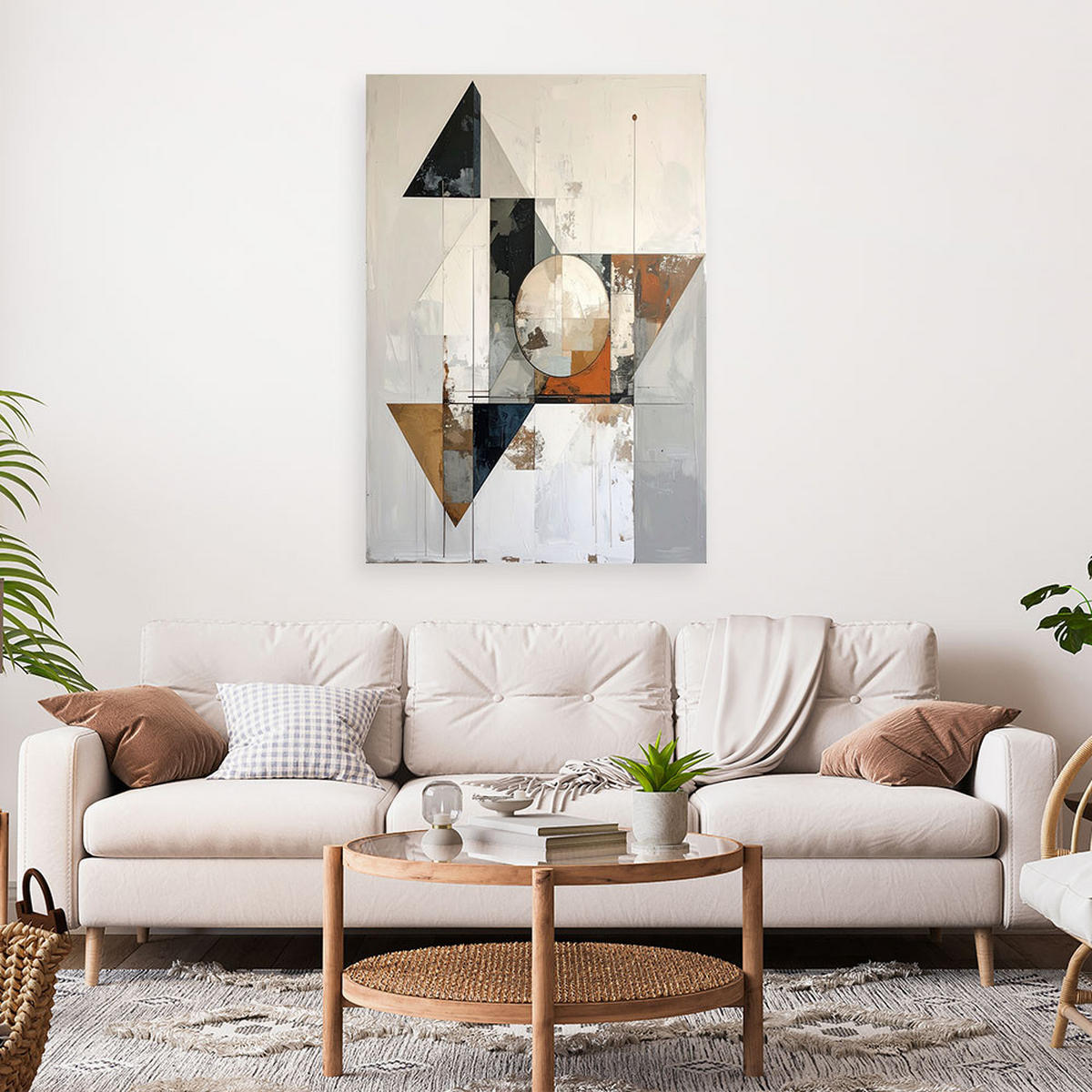 LEINWANDBILD Abstraktion 80x120cm - Beige, Textil (80/120cm) - Feeby