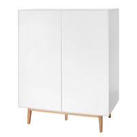 SCHUHKOMMODE mit 2 Türen - Eichefarben/Weiß, Holzwerkstoff (110/132/38cm) - home24
