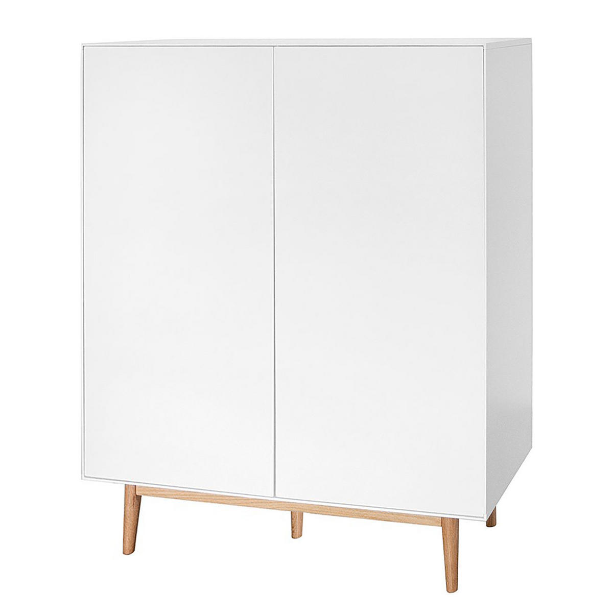 SCHUHKOMMODE mit 2 Türen - Eichefarben/Weiß, Holzwerkstoff (110/132/38cm) - home24