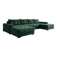 ECKSOFA MODENA 320 cm x 185 cm – Stoff: VELUTTO Dunkelgrun 10 Farbe: Grün - Grün, Textil (320/185cm) - A&J MöbelLand