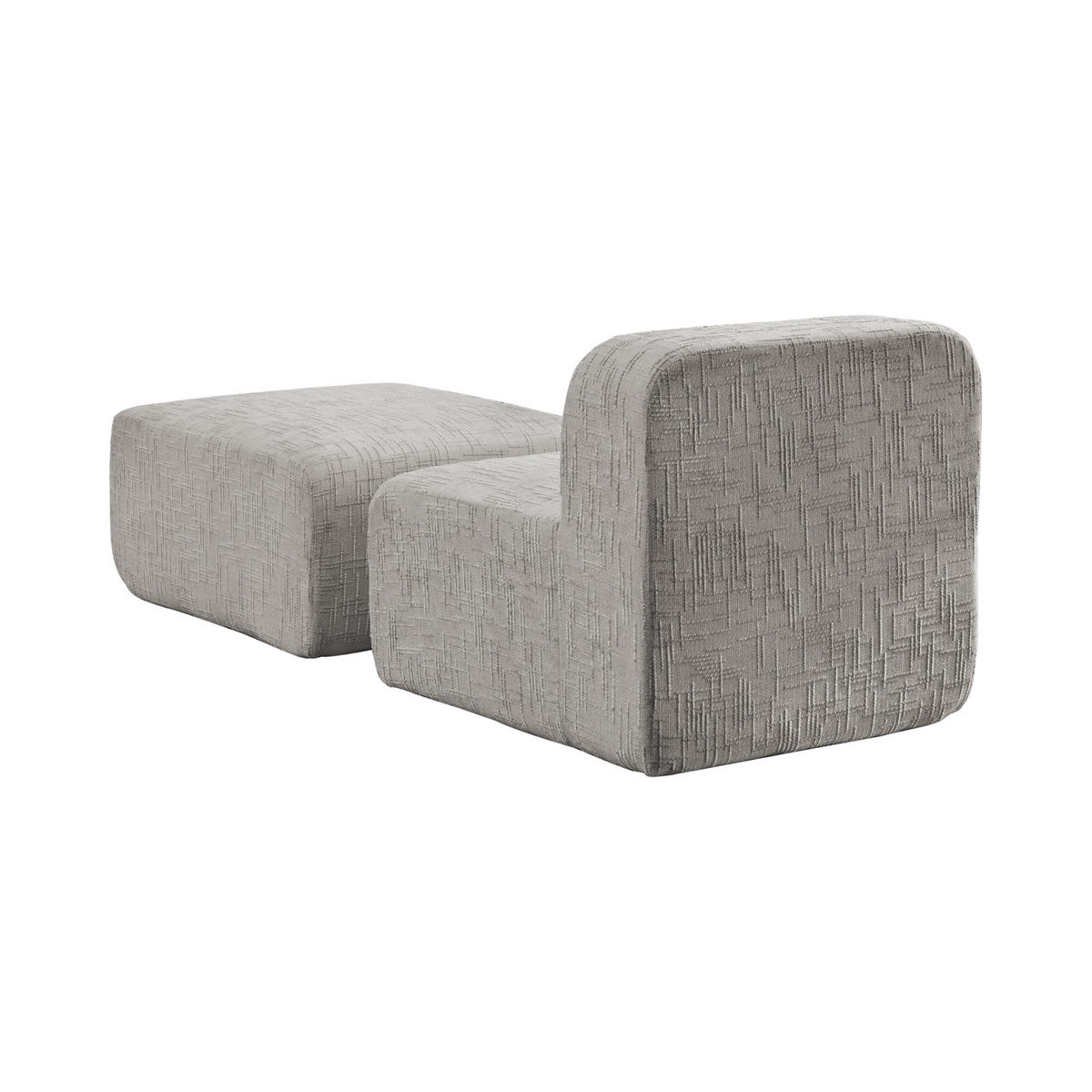 SESSEL DE-35117 mit Ottoman Grau - Grau, Textil (182.5/73/76.5cm) - ComfortXL