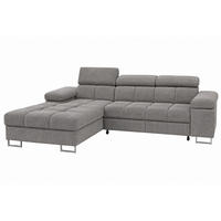 ECKSOFA COMODO Links mit Schlaffunktion & Bettkasten Warmgrau - Grau, Textil (203/271cm) - KS Home Concept