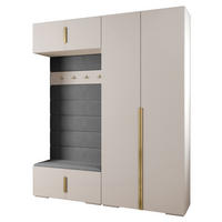 GARDEROBEN-SET 236,7/200/47 - Goldfarben/Weiß, Holz/Kunststoff (200/236.7/47cm) - Abiks Möbel