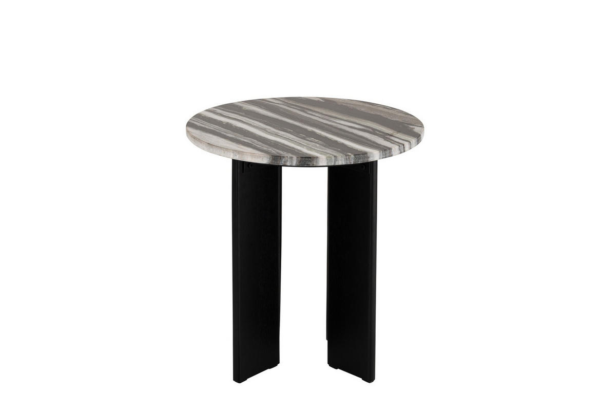 BEISTELLTISCH MATHILDE MARMOR - Schwarz/Weiß, Stein (50/50/50cm) - J-Line