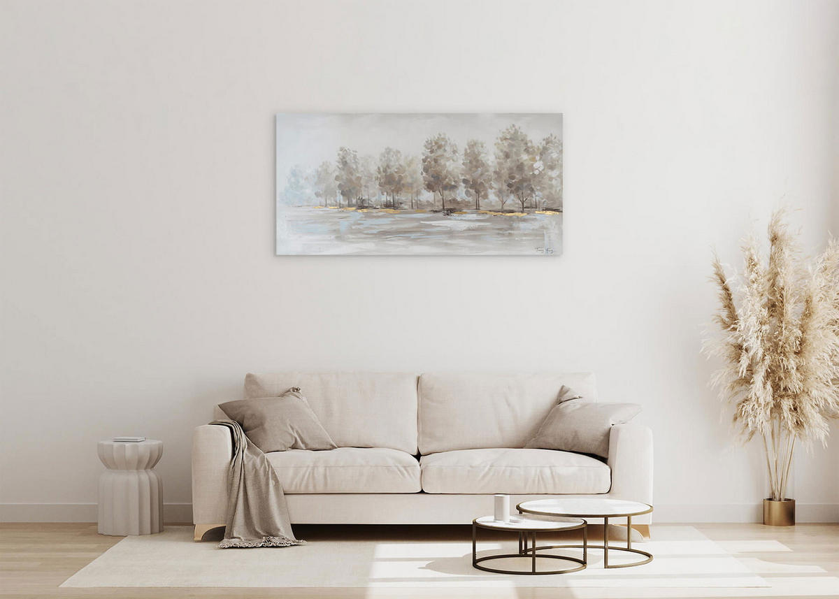 ACRYLBILD HANDGEMALT 120/60 cm - Taupe, Holz/Textil (120/60cm) - KUNSTLOFT