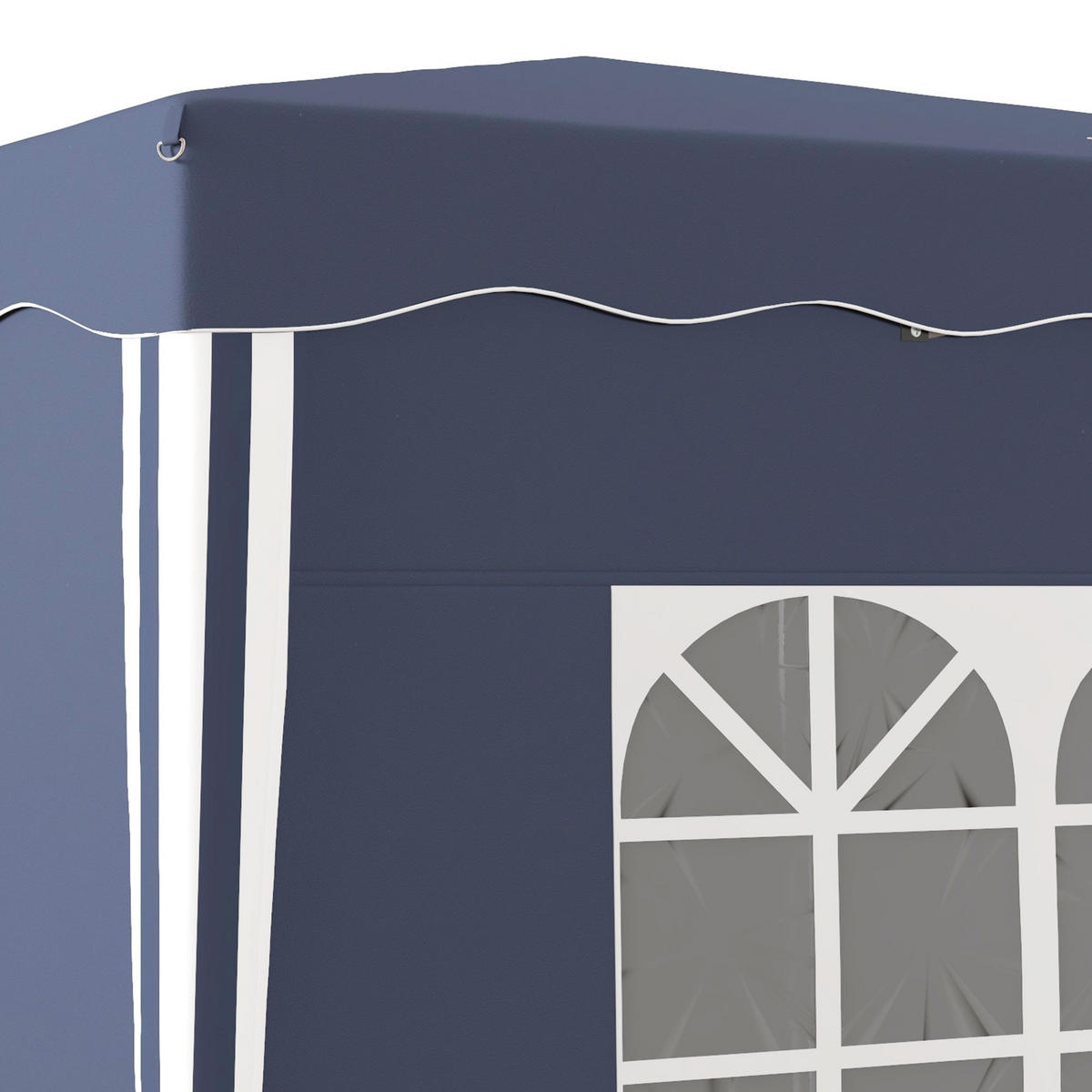 FALTPAVILLON, Beige, Stahl, Polyesterstoff - Blau, Metall (297/286/297cm) - Outsunny