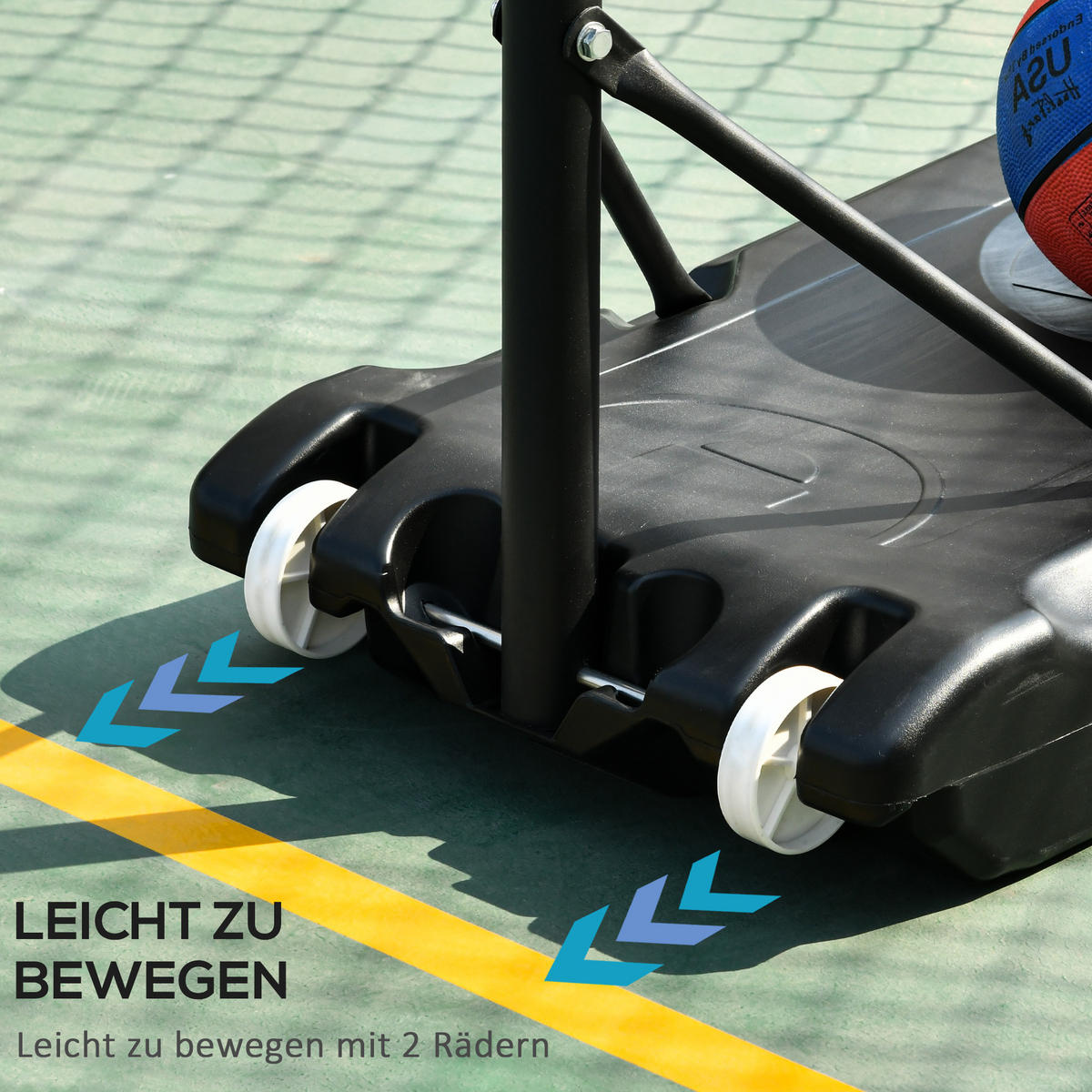 BASKETBALLSTÄNDER, Stahl, Schwarz, 83 x 75 x 206-260 cm - Schwarz, Metall (75/83cm) - HOMCOM