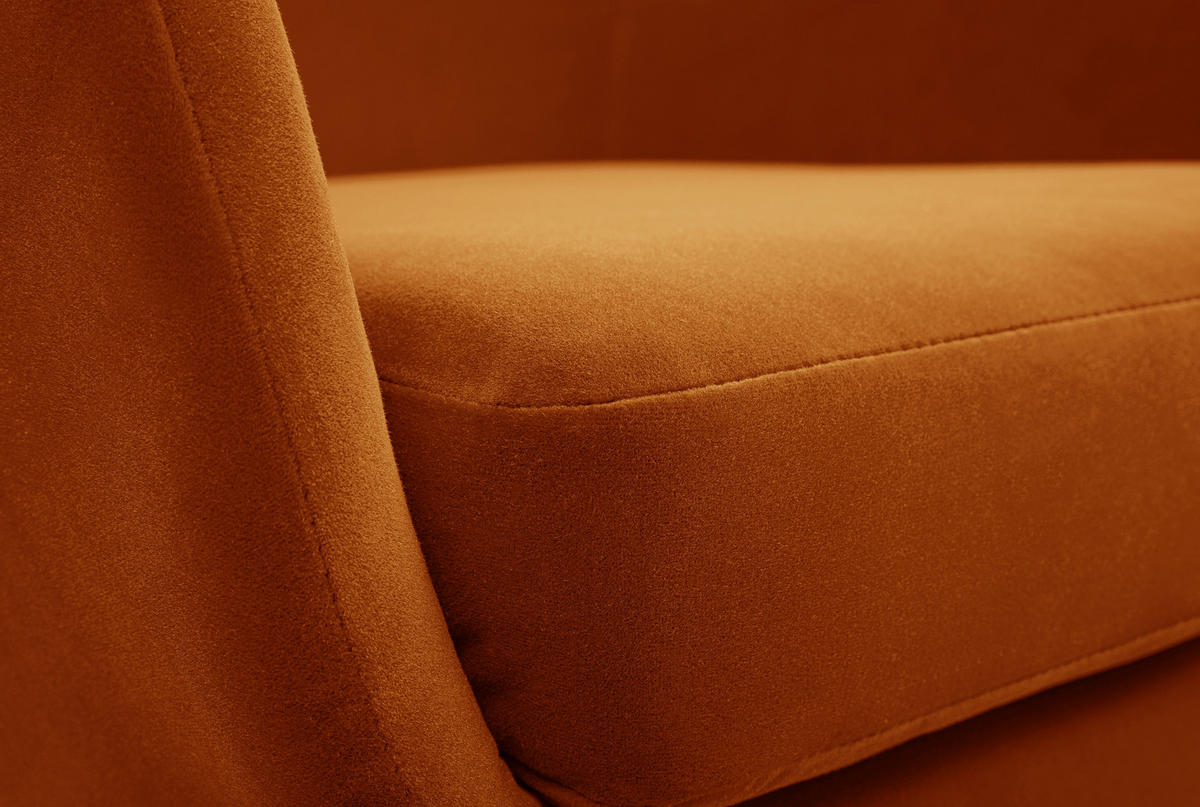 SESSEL SEDUTA, Modern Polstersessel Loungesessel, Velours-Stoff Orange - Orange, Holz/Metall (72.5/101.5/83cm) - MASSENO