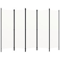 RAUMTEILER 5-teilig Weiß 250/180 Cm - Weiß, Textil (250/180/250cm) - vidaXL
