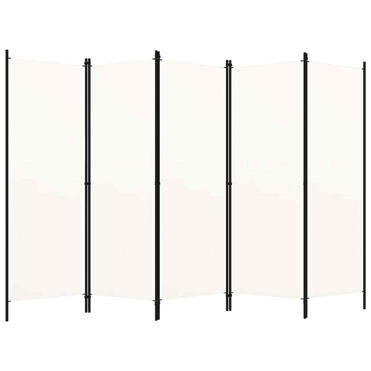 RAUMTEILER 5-teilig Weiß 250/180 Cm - Weiß, Textil (250/180/250cm) - vidaXL