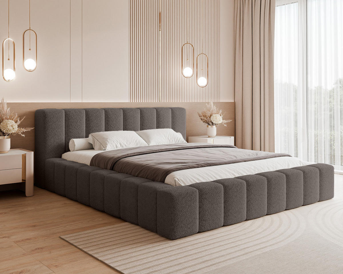 POLSTERBETT OMENO 160x200 cm, Braun - Braun, Textil (200/160cm) - Fedve