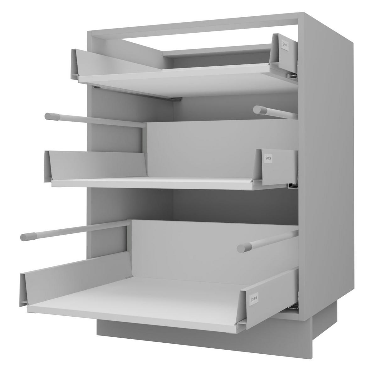 SCHUBLADENUNTERSCHRANK Bari D3/50 Grau / RAL 5024 pastellblau 50 / 50 / 82cm REJS Vollauszug - Blau/Grau, Holz/Holzwerkstoff (50/82/50cm) - Feldmann-Wohnen