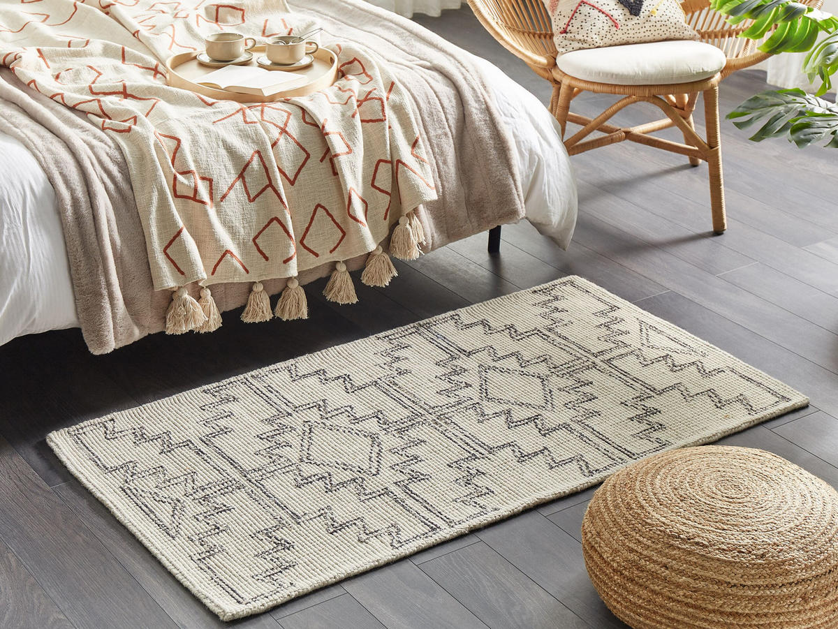 TEPPICH geflochten Urla 150/80 cm - Beige, Textil (80/150cm) - Beliani