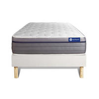 BETT Actimemo zen Memory-Schaum 90 x 200 cm h1 - Kit Bettgestell Weiß - Beige/Weiß, Karton/Holz (90/200cm) - ACTISOM