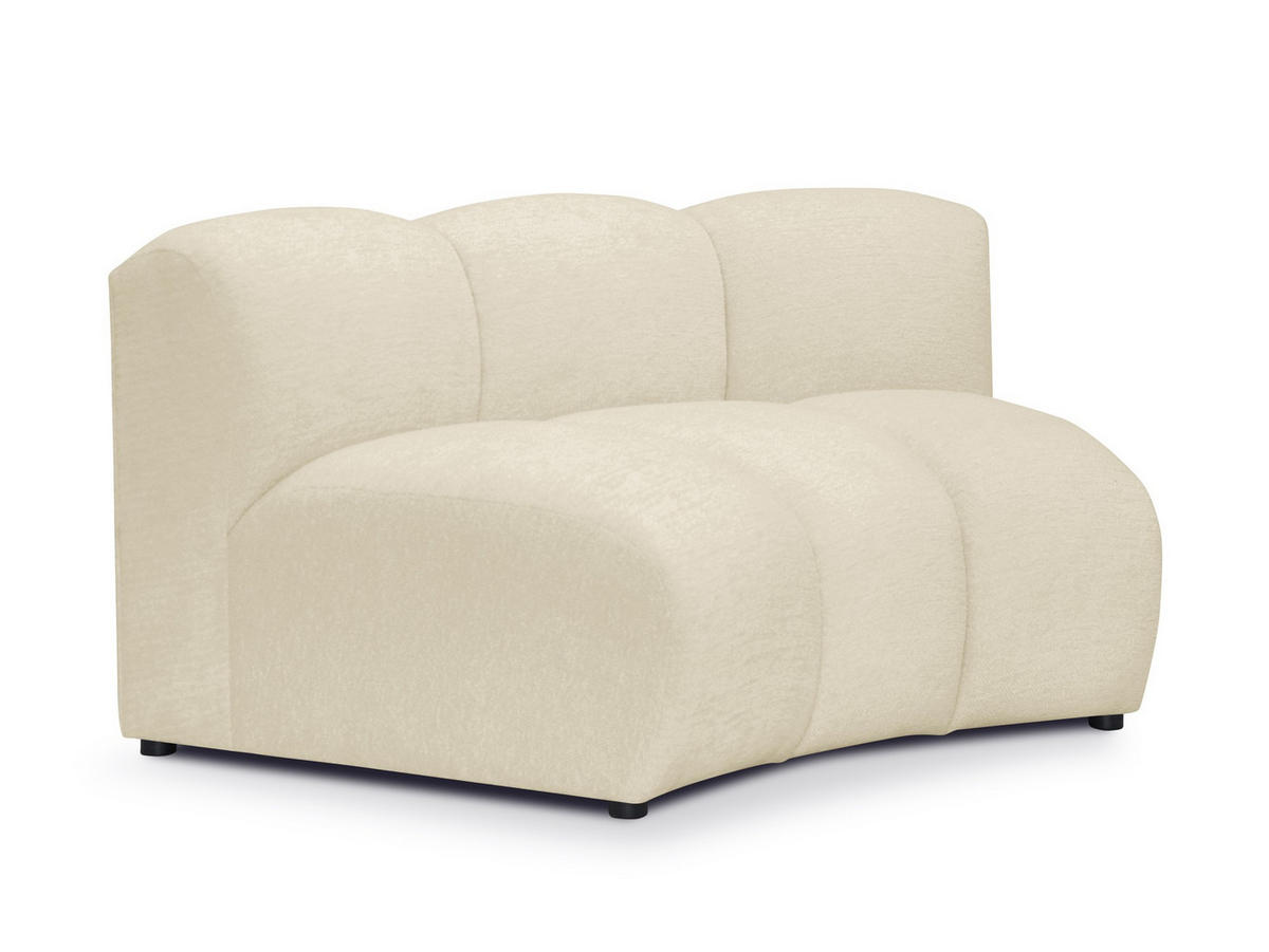 SOFAELEMENT Chenille Stoff Beige - Hellbraun/Schwarz, Holzwerkstoff/Kunststoff (147/70/89cm) - Makamii