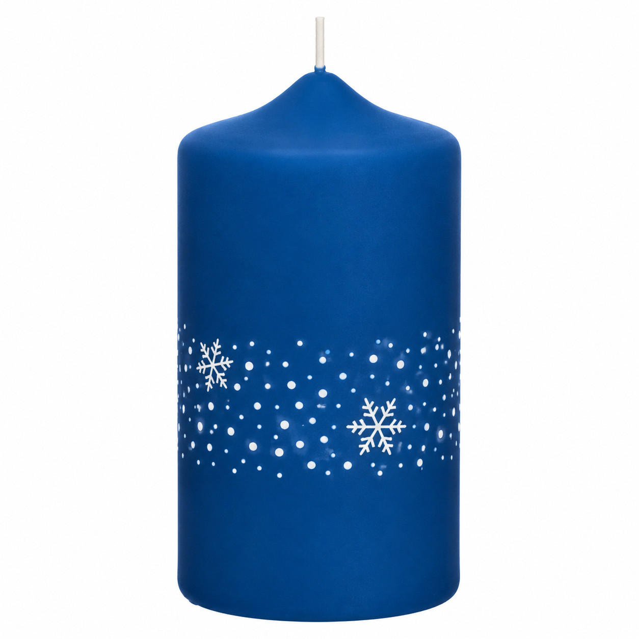 ADVENTSKERZEN Nevis in Samtlook Midnight Blue 15 x 7 cm, 4er Set - Blau, Paraffin (7/15/15cm) - Kopschitz Kerzen