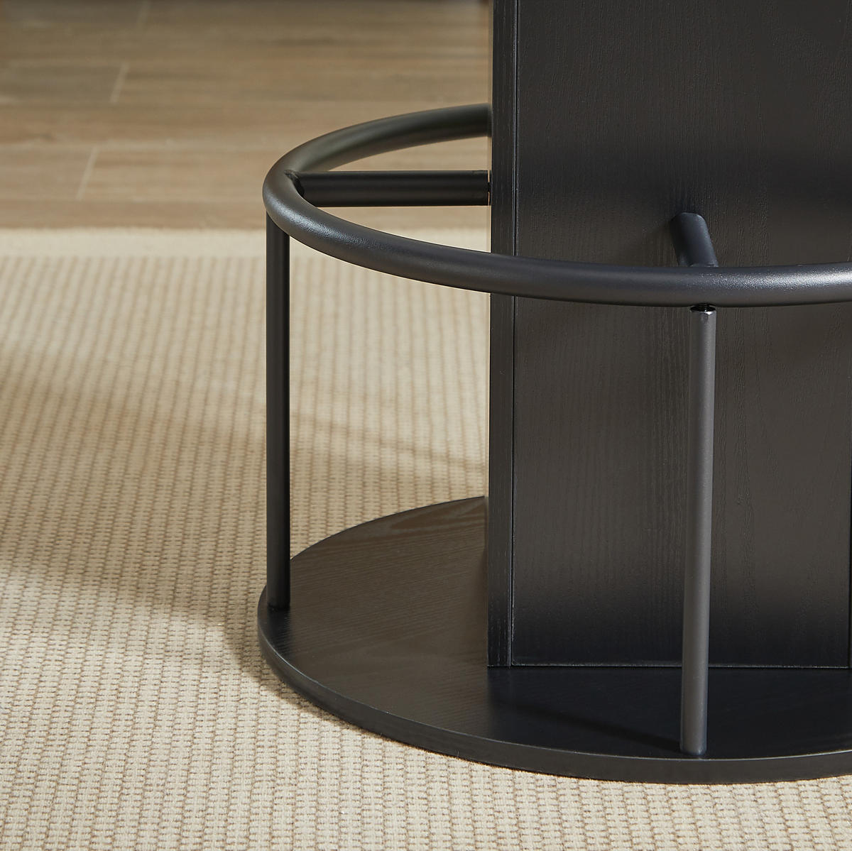 ESSTISCH-SET rund 80 cm Schwarz 3-tlg. - Schwarz, Metall (80/91.5/80cm) - Meubliv