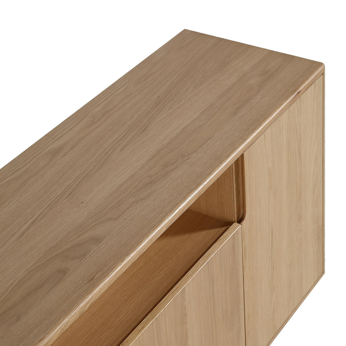 SIDEBOARD - Eiche teilmassiv - Eiche - Braun, Eichenholz/Holz (180/75/40cm) - home24