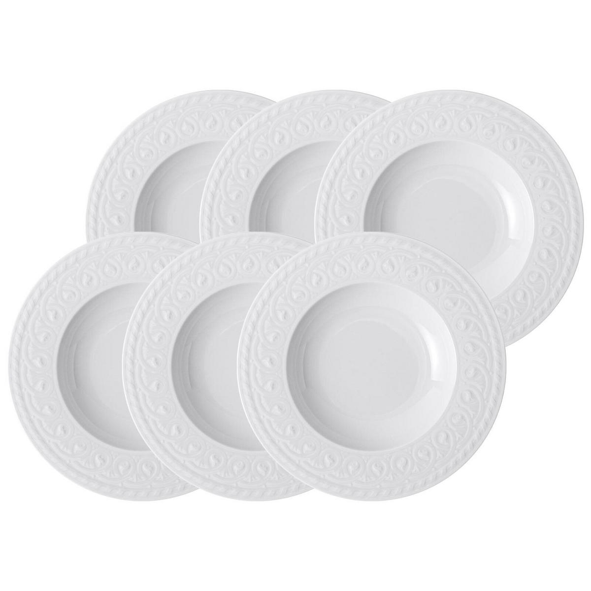 SUPPENTELLER Cellini weiß ø 24 cm 6er Set - Weiß, Keramik (24cm) - Villeroy & Boch