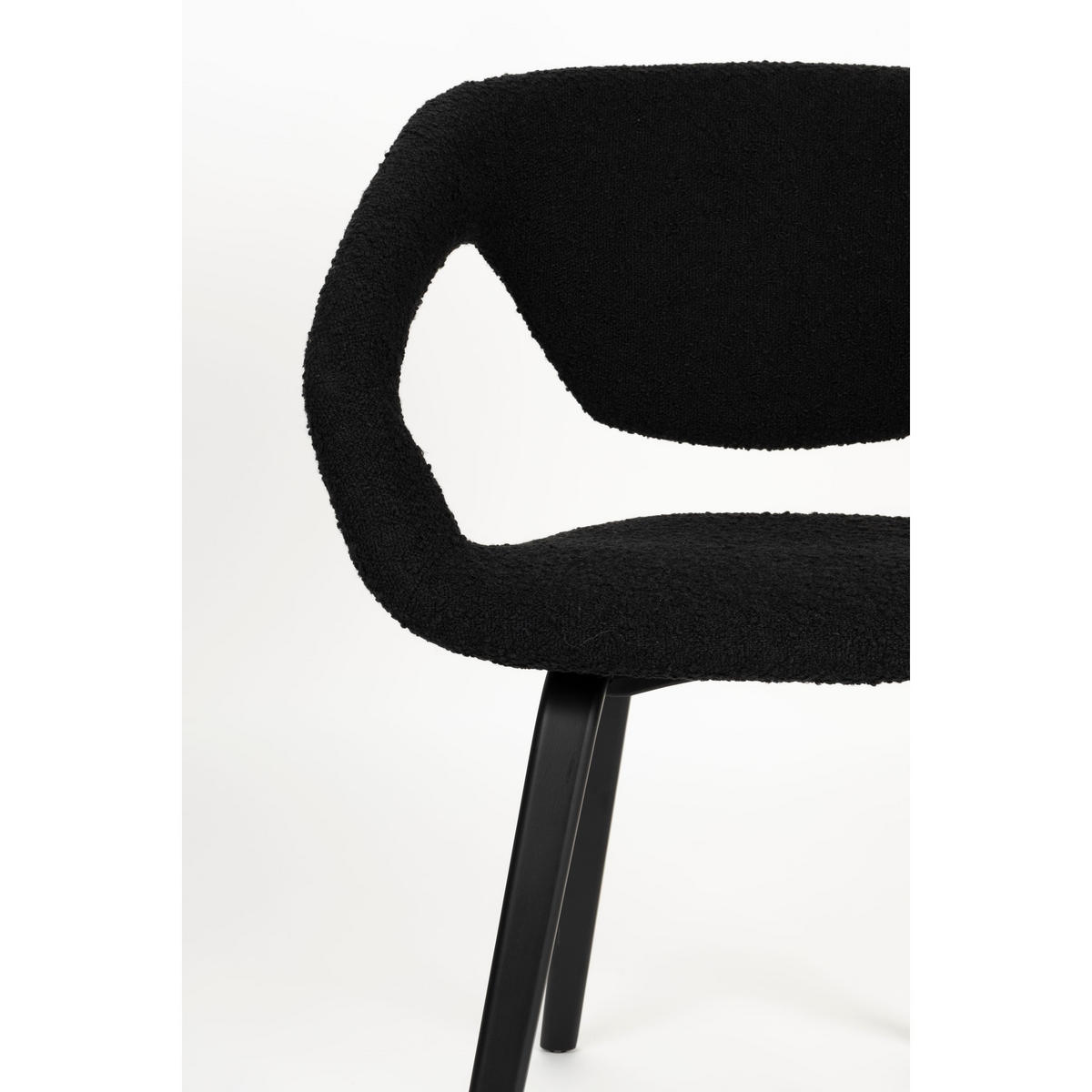 ESSZIMMERSTUHL Flexback Schwarz - 2 er Set - Schwarz, Holz (64/79/57cm) - Zuiver