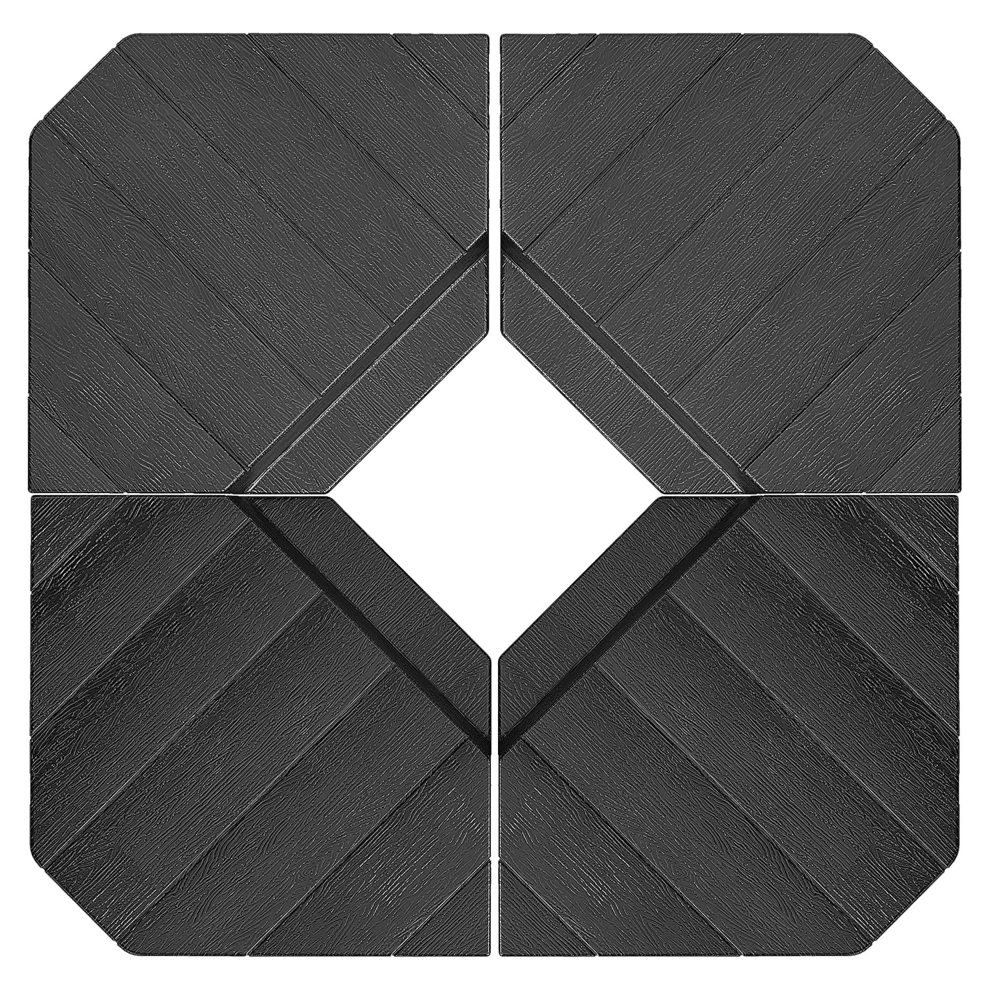 SONNENSCHIRMSTÄNDER 4-teilig - Schwarz, Kunststoff (80/80cm) - Outsunny