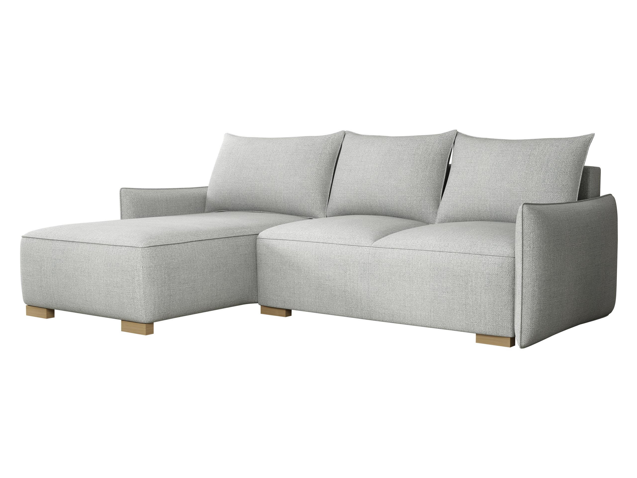 ECKSCHLAFSOFA Focus L - Hellgrau/Naturfarben, Holz/Textil (240/155cm) - MIRJAN24