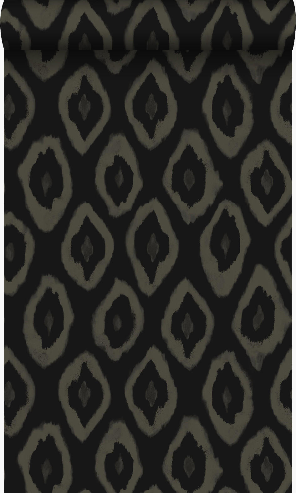 TAPETE Ikat-Motiv 53 cm x 10.05 m - Schwarz, Papier (53/1000cm) - Origin Wallcoverings